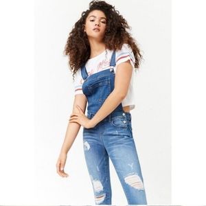 FOREVER 21 Denim Overalls,size M